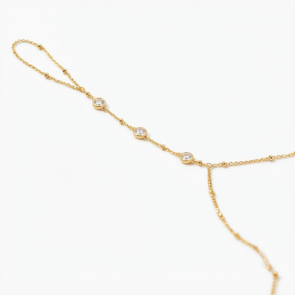 Elodie Gold Hand Chain Bracelet