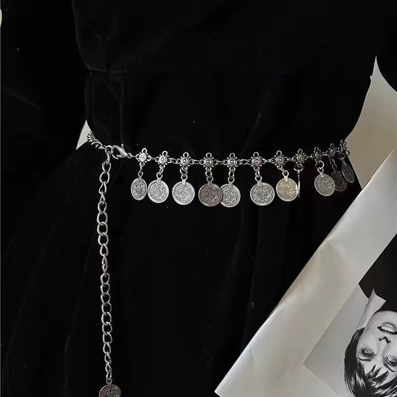 Coin Tassel Waist Chain Belt
