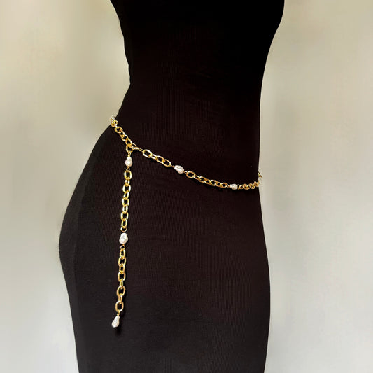 Rowena Pearl Chain Belt