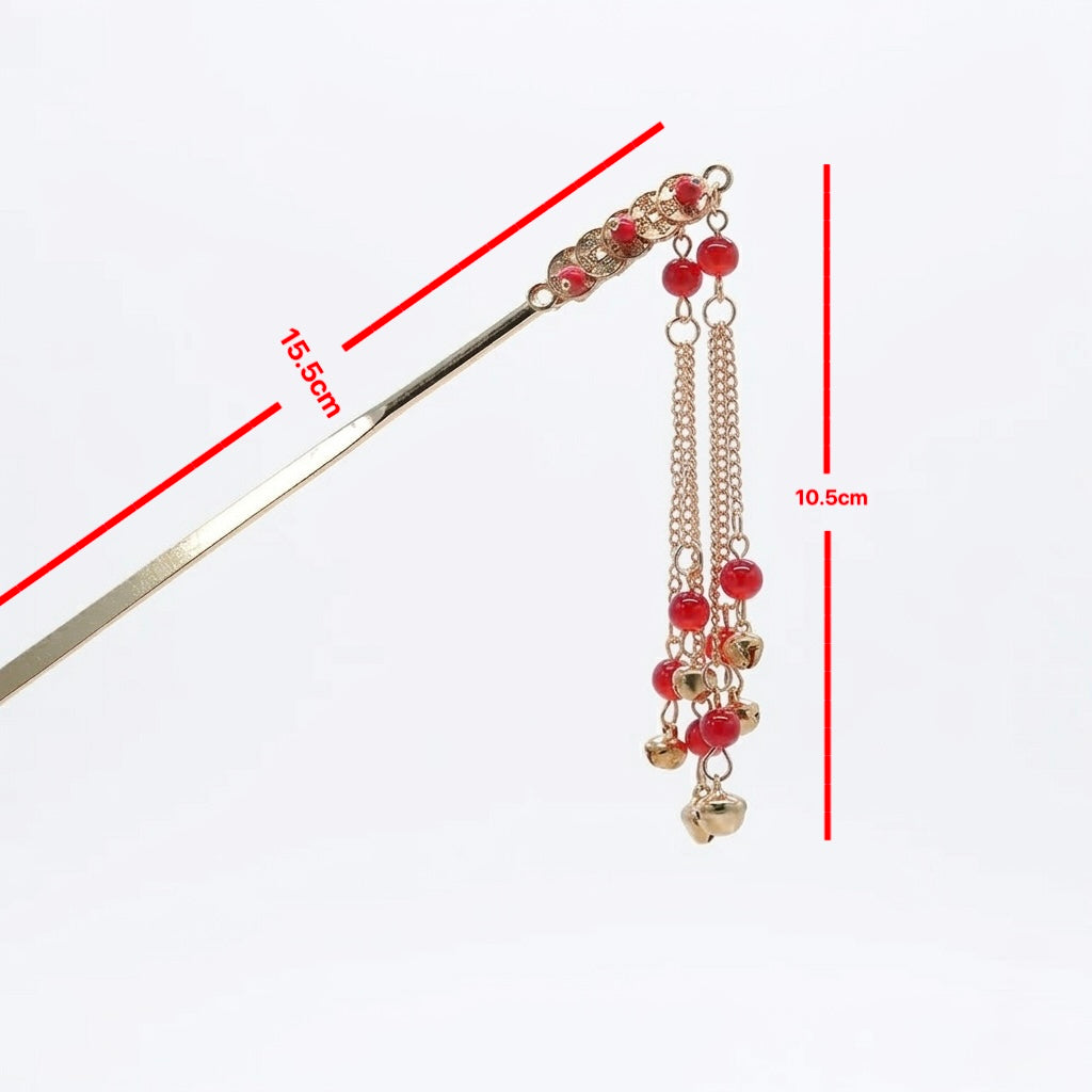 Red Tassels Hairpin
