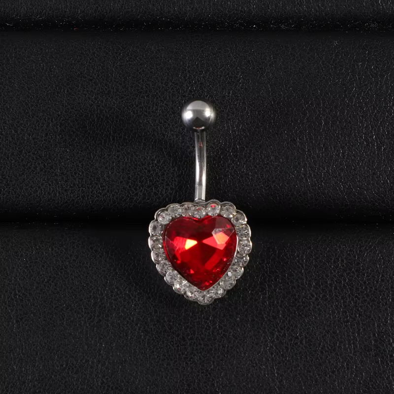 Red Heart Belly Ring