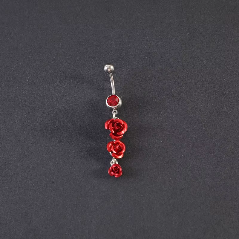 Red Roses Belly Ring