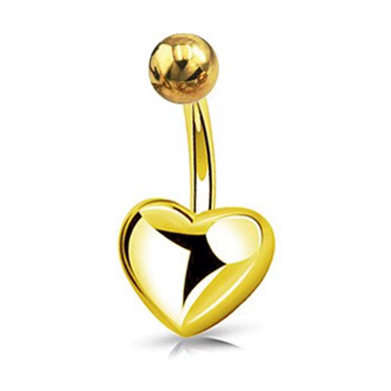 Gold Heart Belly Ring